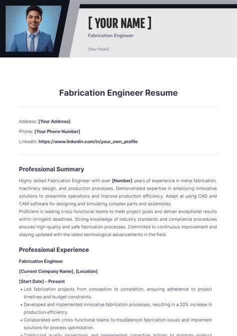 metal fabrication engineer resume|fabrication engineer cv.